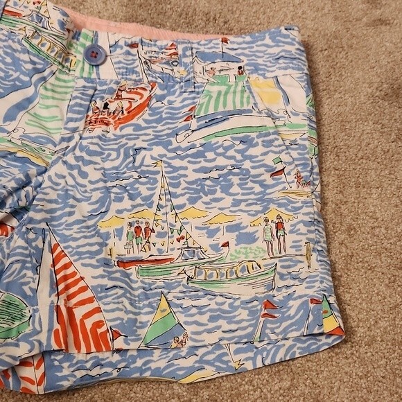 Lilly Pulitzer "Get Nauti" Blue Nautical Boats Callahan Shorts Size 2 - Picture 4 of 9